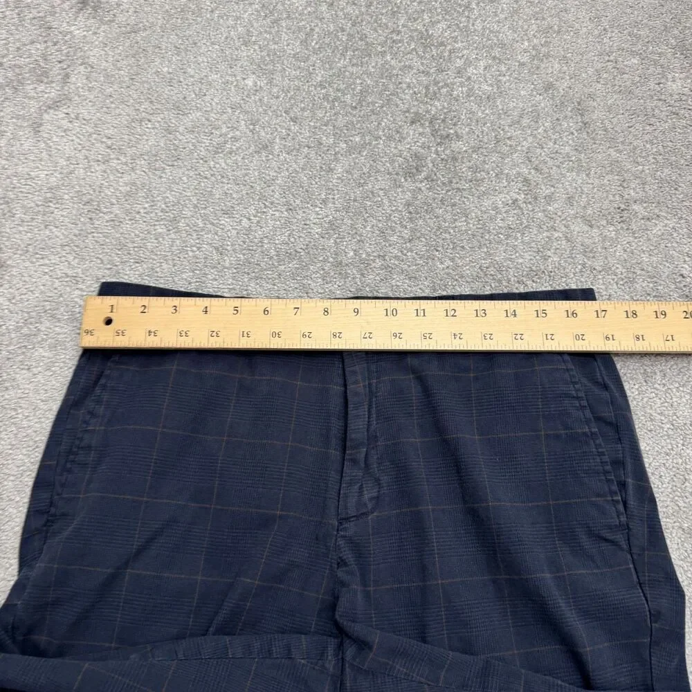 Banana Republic Slim Fit Straight Chino Pants Men 31x30 Khaki Brown Plaid Cotton